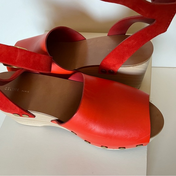 Celine red wedges in pristine condition!!! - Picture 2 of 6